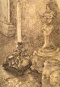 Mikhail Vrubel, Still Life with a Candlestick,a carafe,and a glass